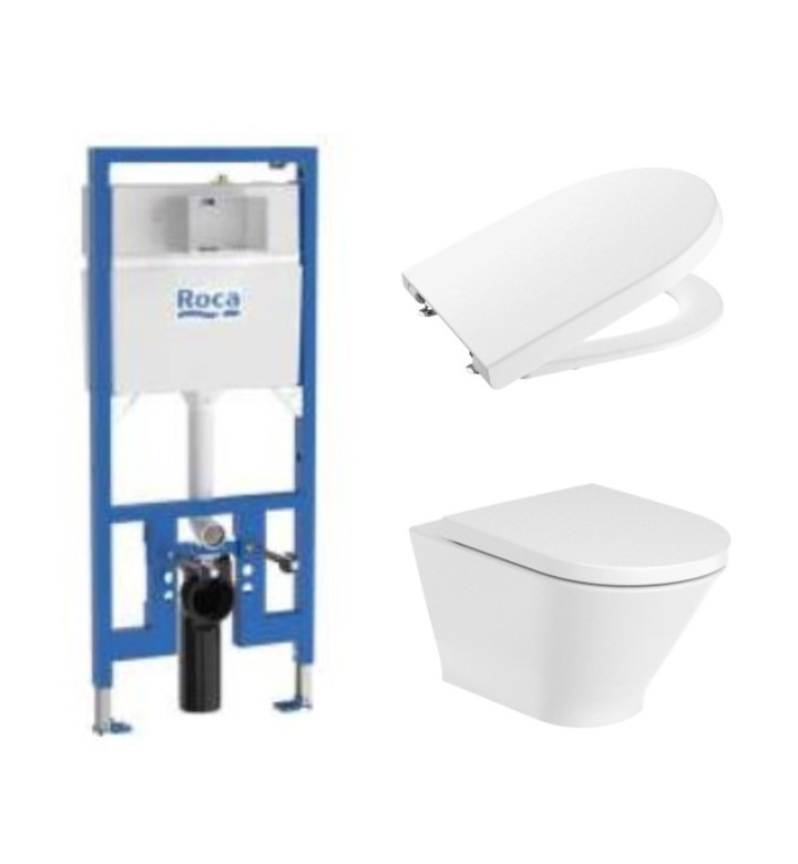 Комплект за WC Duplo S 90 mm 4 в 1 The Gap Round Rimless (бутон по избор) (A8900A0020 + 3460NL000 + A801D12001)