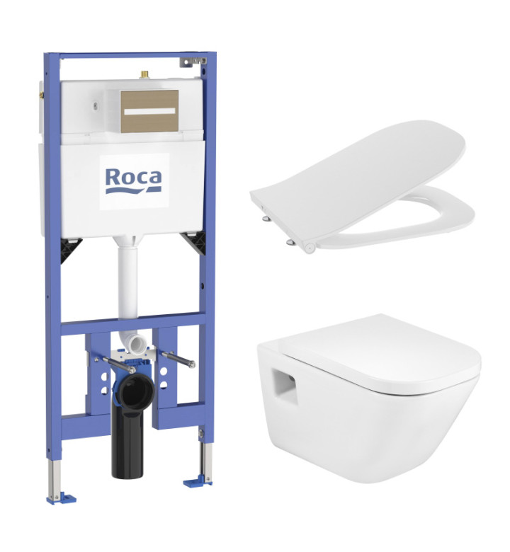Комплект за WC Duplo S 135 mm 4 в 1 The Gap Square Rimless (бутон по избор) (A8900A902E + A34647F000 + A801472003)
