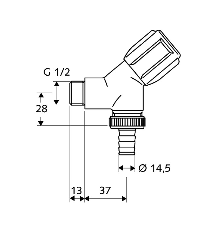 Кран спирателен ъглов COMFORT 1/2"