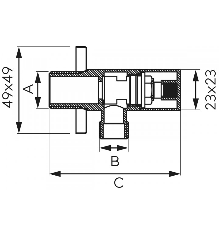 Кран ъглов, 1/2 - 3/8, Z293-BL