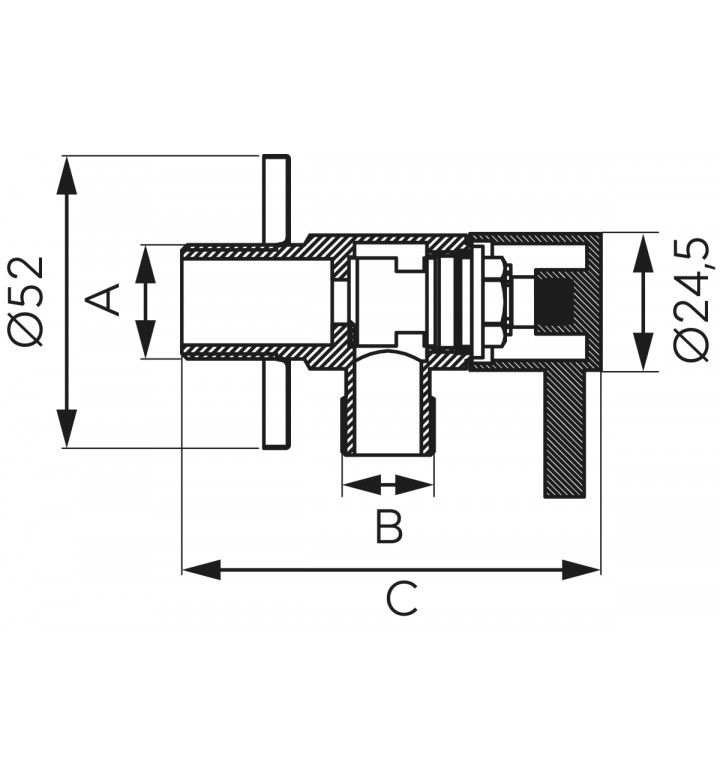 Кран ъглов, 1/2 - 3/8, Z295-BL