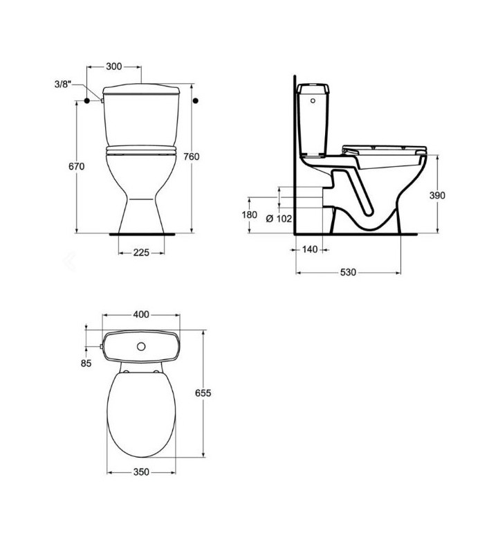 Моноблок за WC Ulysse Slim