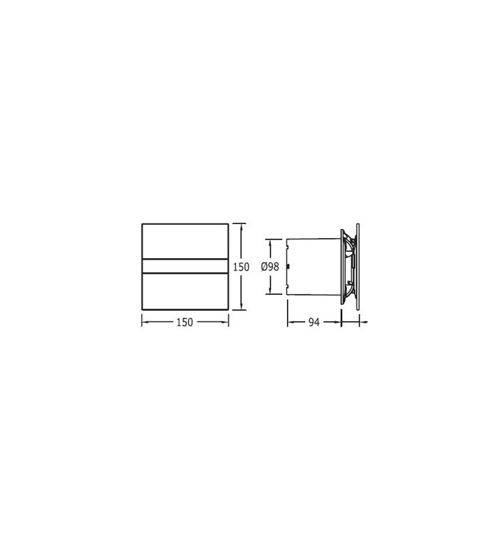 Вентилатор CATA E-100 G Black, стъкло, ф 100 mm