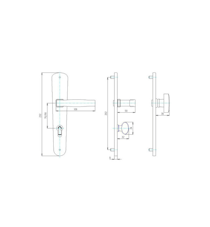 Обикновена дръжка за врата Класико 90 mm черна