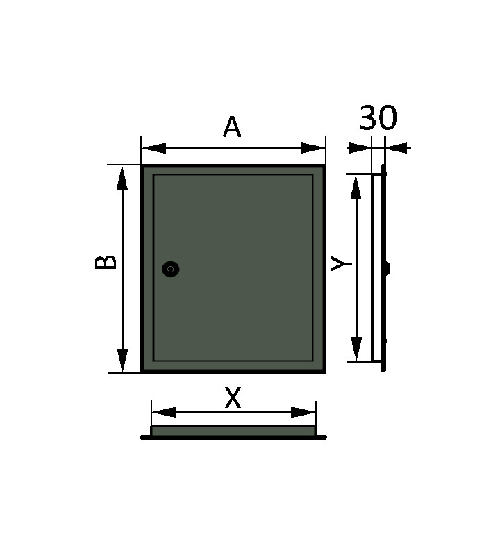 Ревизия метална с ключ Era LTMZ 300 х 300