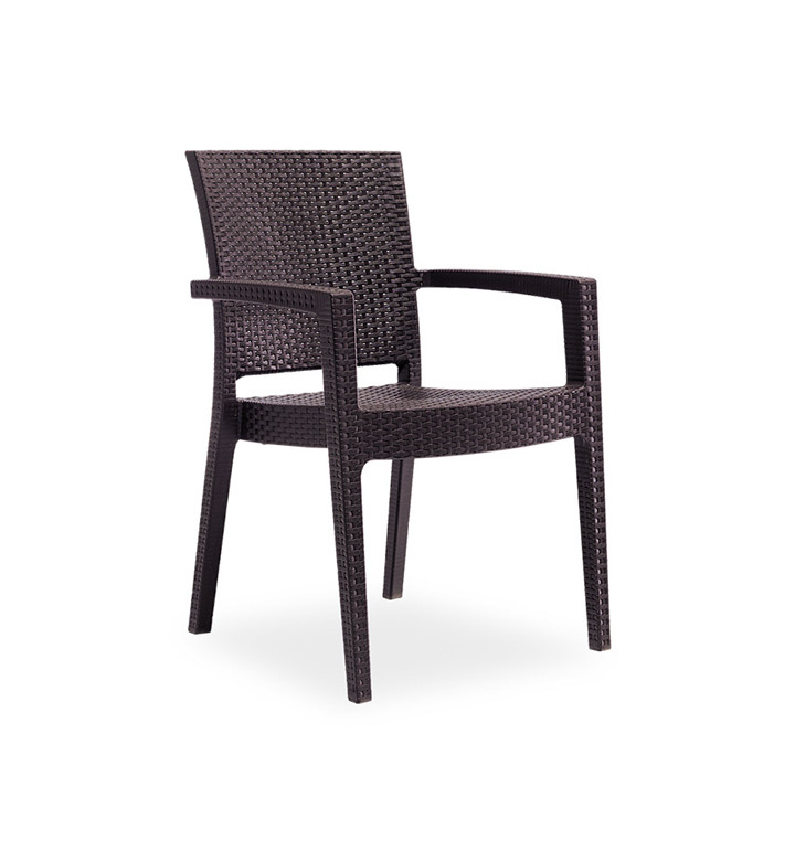 Стол с подлакътник, кафяв Novussi Paris Rattan R006