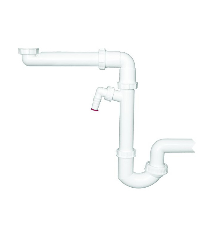 Сифон за кухненска мивка DN50x6/4", спестяващ място