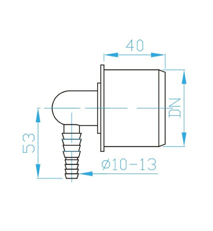 Щуцер под ъгъл за маркуч 10 / 13 ф 40 mm В.Т. UZ50RU0