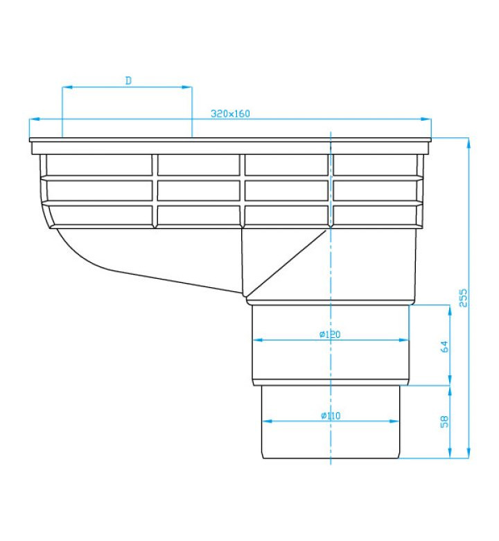 Водосточно казанче подово ф 125 / 110 mm