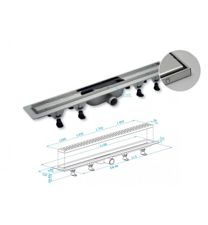 Линеен сифон L 655 mm SZE4650