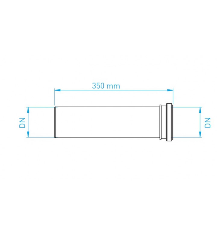 Удължителна тръба, дължина 350 mm, DN 90 mm