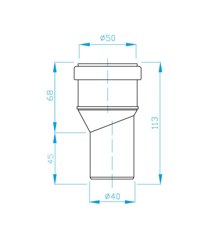 Преход канализация, дълъг PPR ф 40 x 32 mm