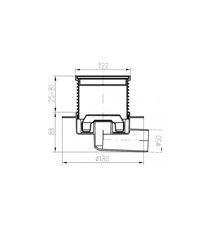 Сифон рогов за плочка ф 50 mm C 425 L