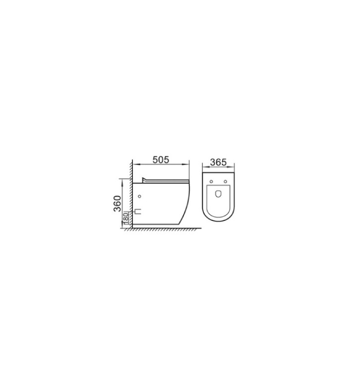 Конзолна тоалетна чиния Rimless, комплект, черна M-103B