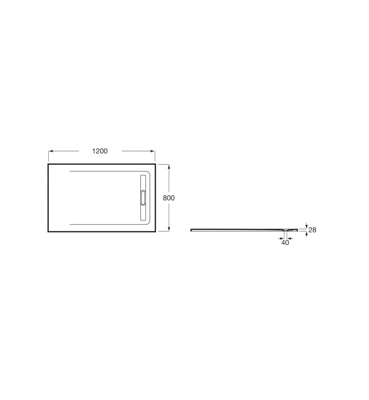 Душ корито 1200 x 800 x 28mm, AQUOS STONEX