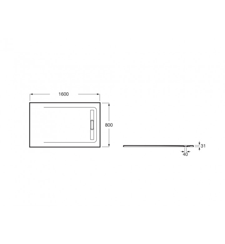 Поддушово корито 1600 x 800 mm, AQUOS STONEX coffee