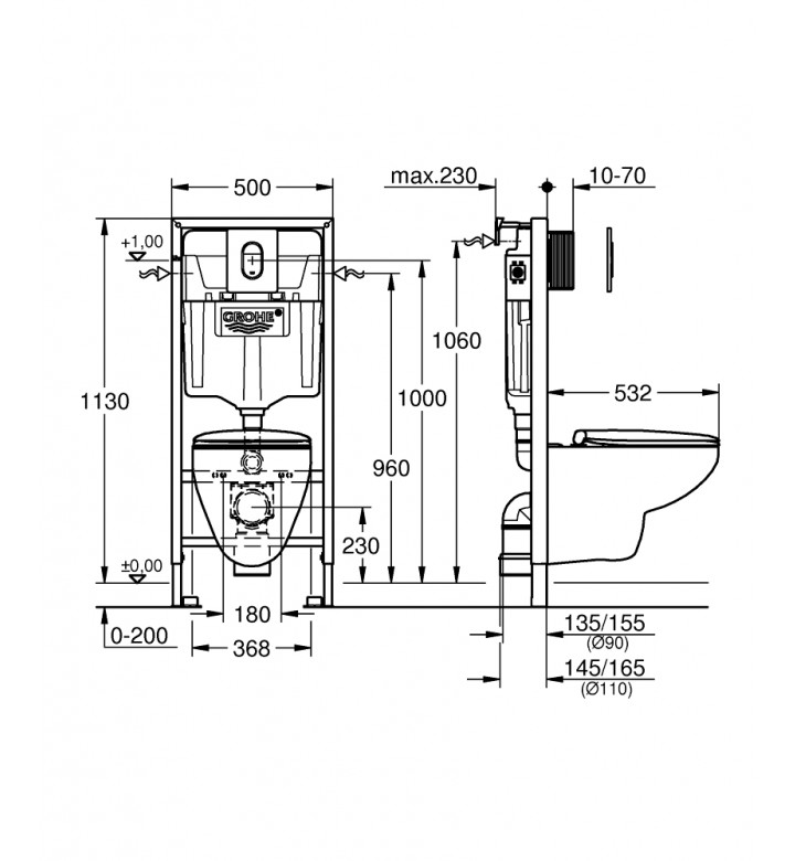 Комплект за WC 5 в 1 с височина 1,13 m, с казанче GD 2, 6 - 9 l