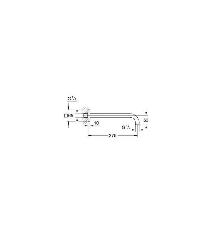 Коляно стенно Rainshower за душ 275 mm