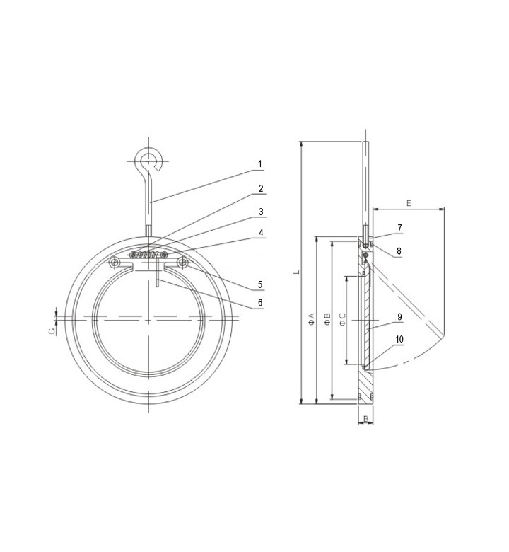 Възвратна клапа тип мигалка ф 125 mm