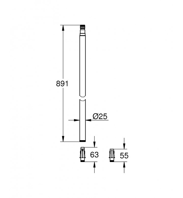 Тръба за душ система Smartcontrol, 95 cm