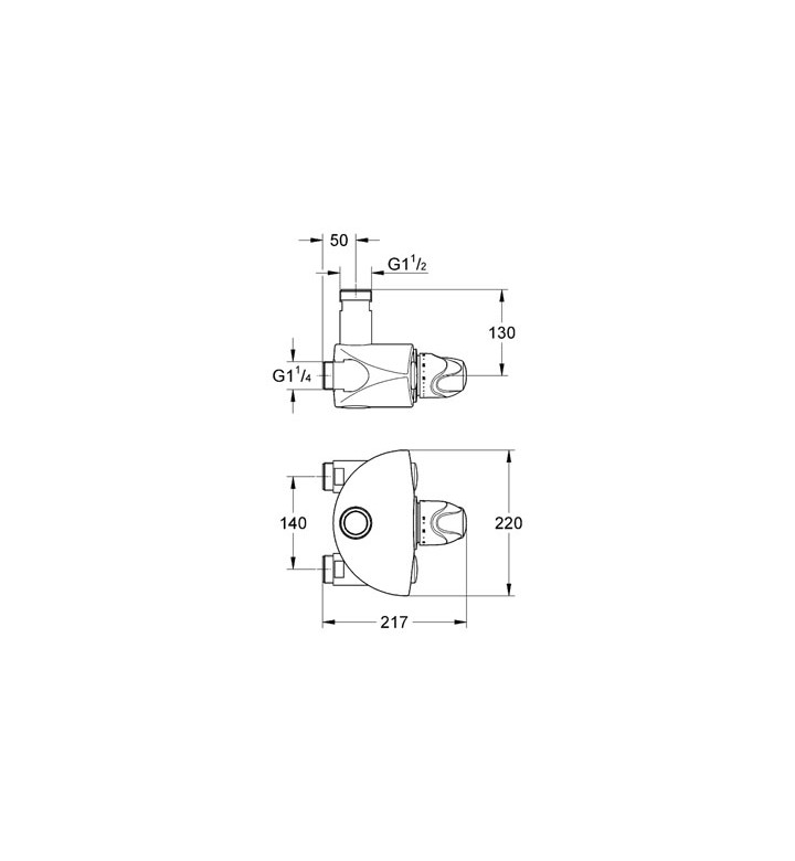 Смесител с термостат Grohtherm XL  1" за стена