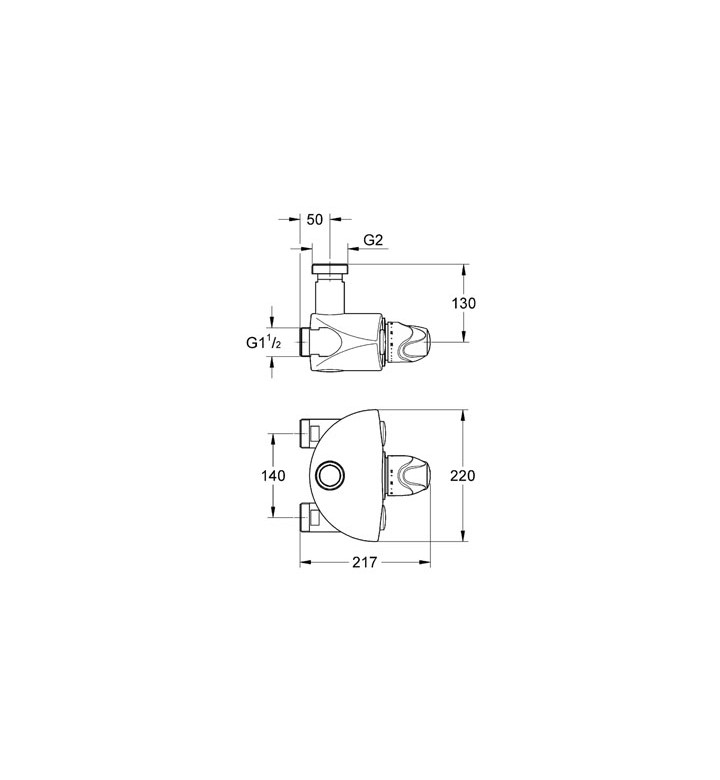 Смесител с термостат Grohtherm XL 1 1/4" за стена