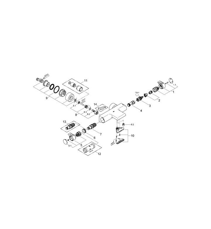 Смесител с термостат Grohtherm 2000 NEW за душ/вана 1/2"