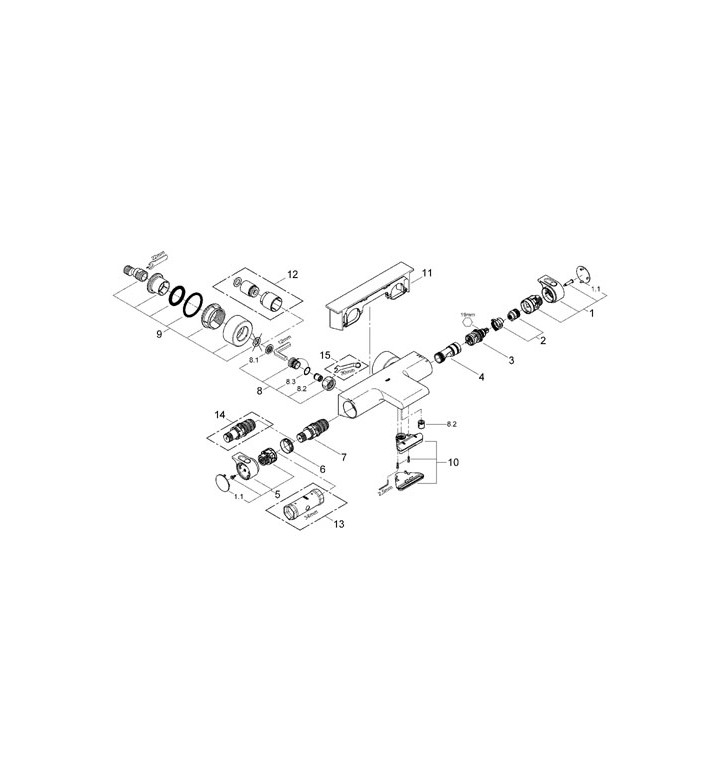 Смесител с термостат Grohtherm 2000 NEW за душ/вана 1/2"