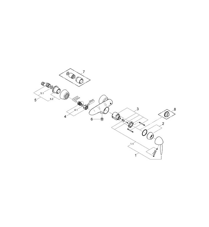 Смесител едноръкохватков Eurofresh за душ 1/2"