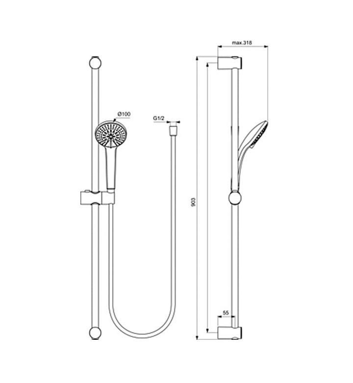 Окачване 90 cm, 3F/100, IdealRain M3