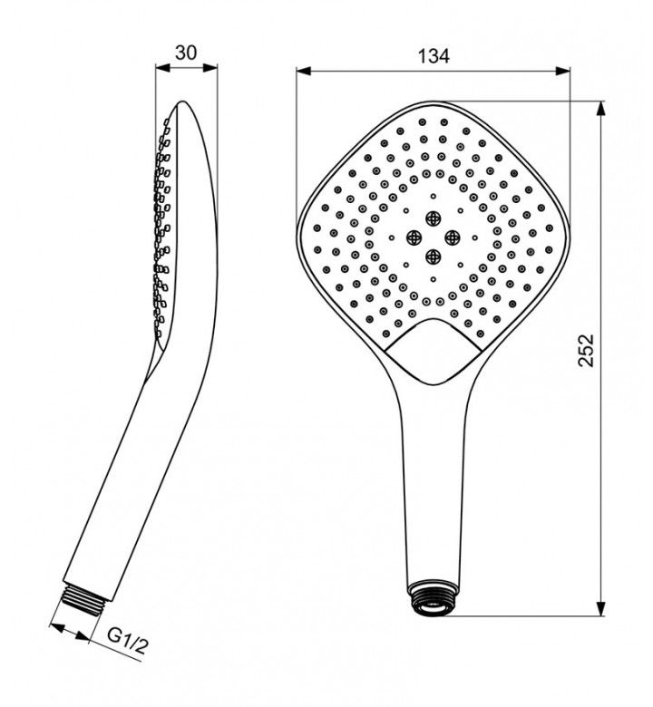 Душ ръчен, 134 mm, Evojet Diamond