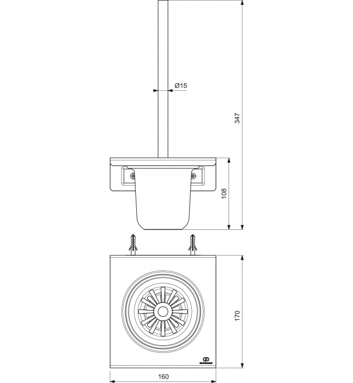 Конзолна четка за WC, BD593RO