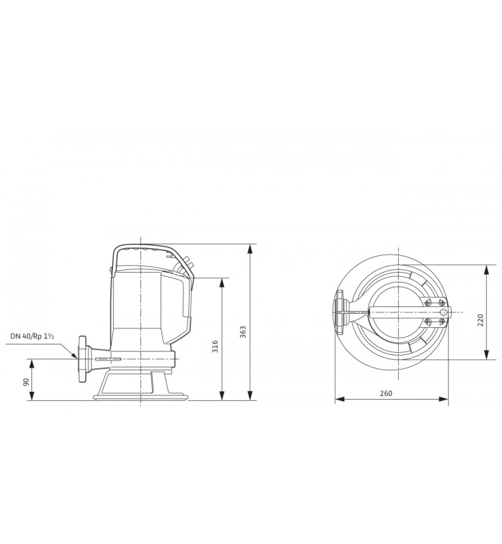 Помпа потопяема Wilo Drain MTC 40F16.15/7-A (1~230 V)