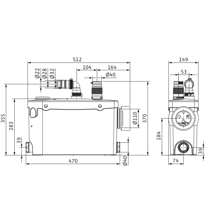 Помпа за канални и отпадни води HiSewlift 3-I35