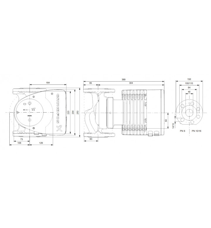 Помпа MAGNA 1, 40-120F 250, 230V