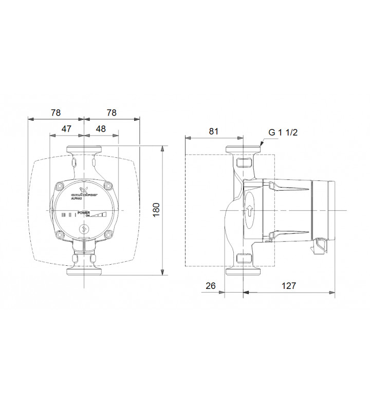 Помпа циркулационна ALPHA 2L 25-40 180 1x230V