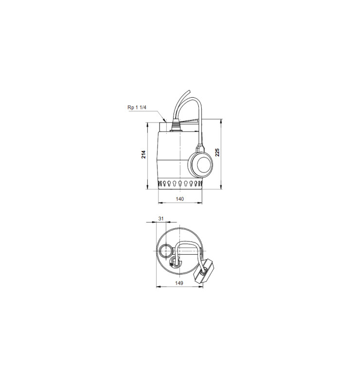 Помпа дренажна UNILIFT KP 150 A1