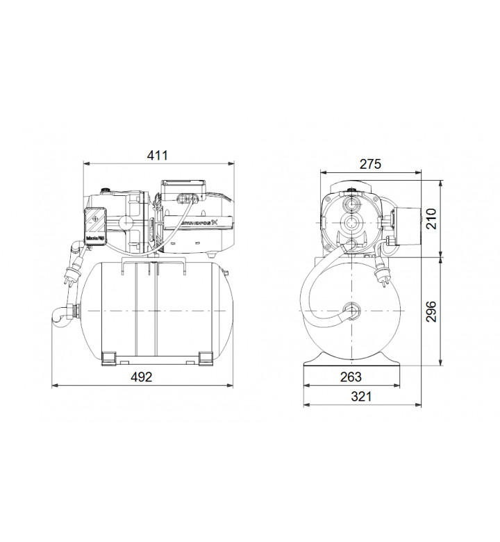 Хидрофорна система JPA 4-54 PT-H A-A-BBVP, 20l, 1130W, IP44