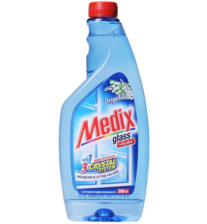 Почистващ препарат пълнител Medix glass син 500 ml