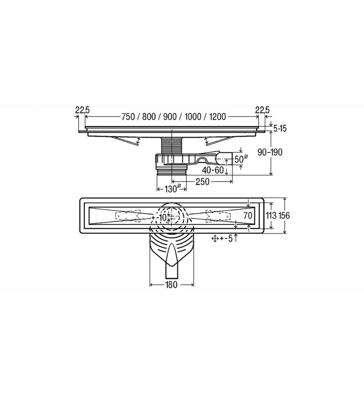 Viega Advantix душ канал 750 mm