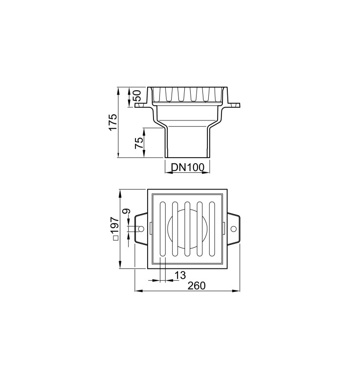 Сифон за под Gully DN100 mm чугунен DN100 mm