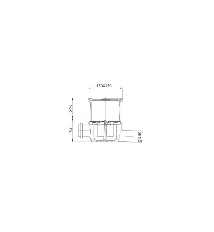 Подов сифон EASYFLOW 150х150 DN50