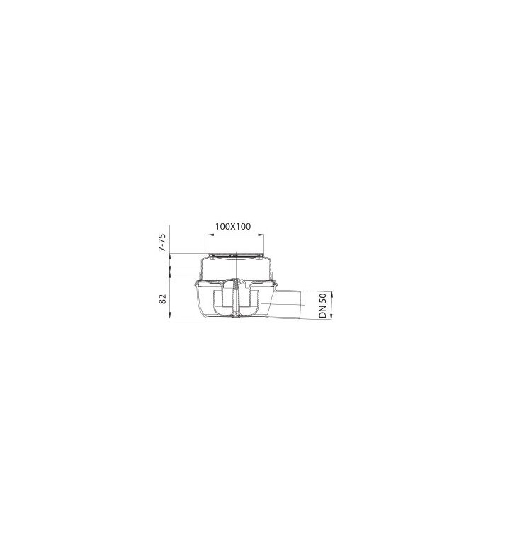 Подов сифон 10х10 ACO EASYFLOW DN50