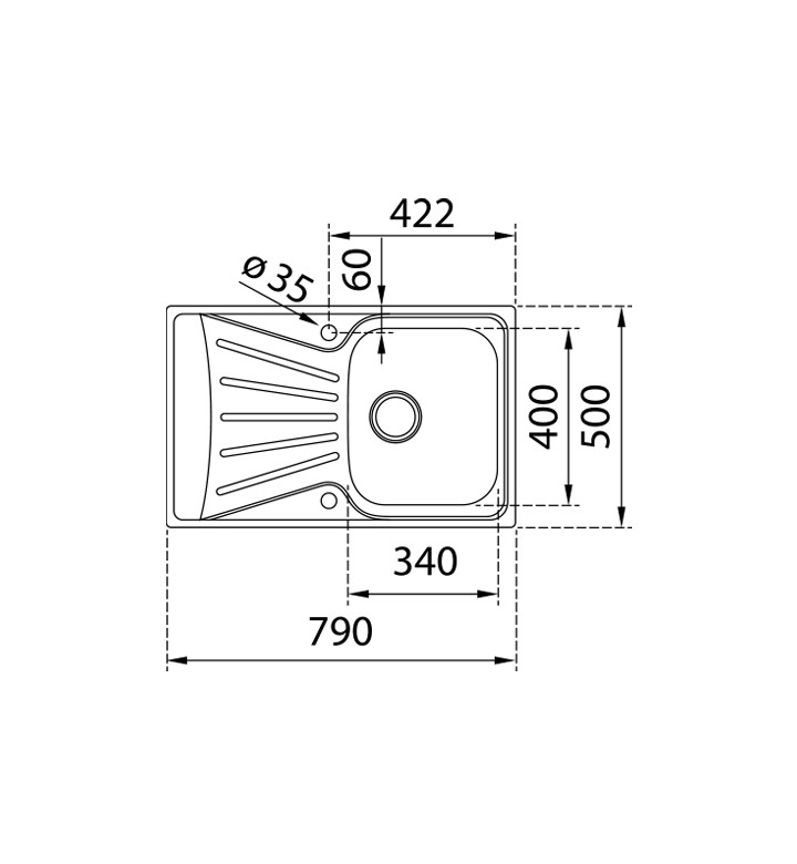 Умивалник ТЕКА Starbright 45 E XM 1C 1E, микролен