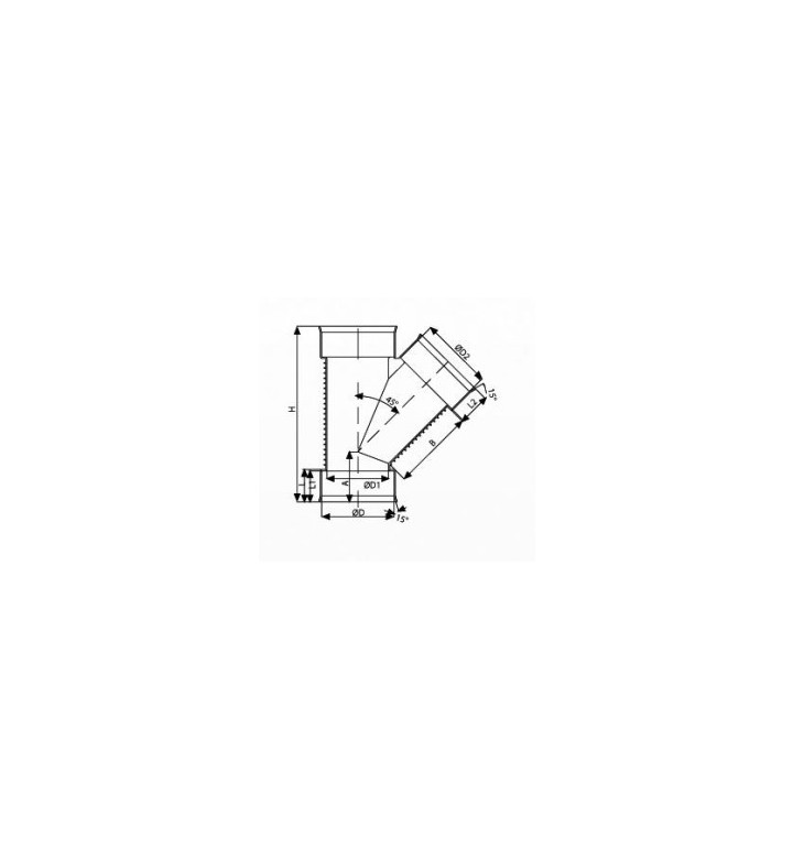 Тройник 45° за тръба Triplex ф 200 / ф 200