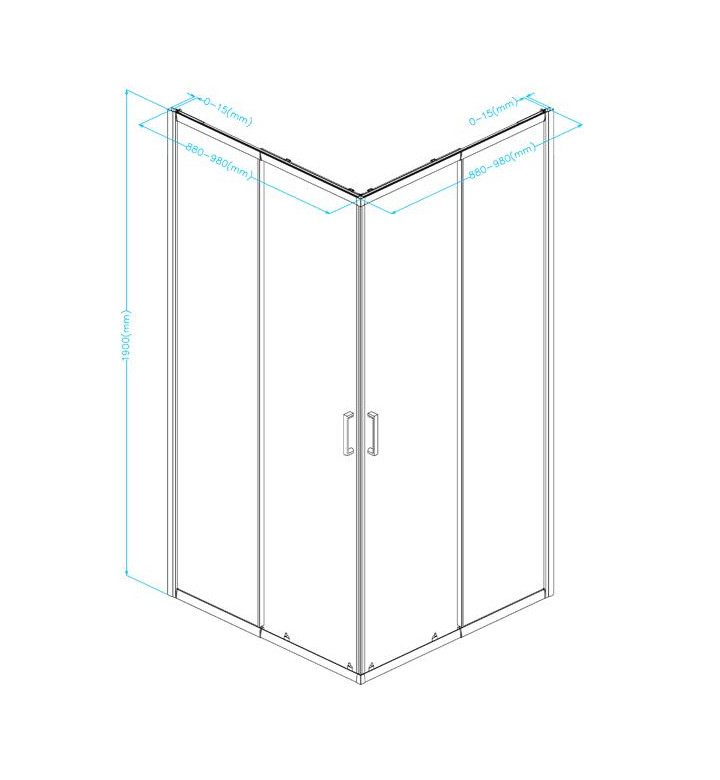 Душ кабина 880-980 / 880-980 mm квадрат матирано стъкло 6 mm 9191M Forma Vita