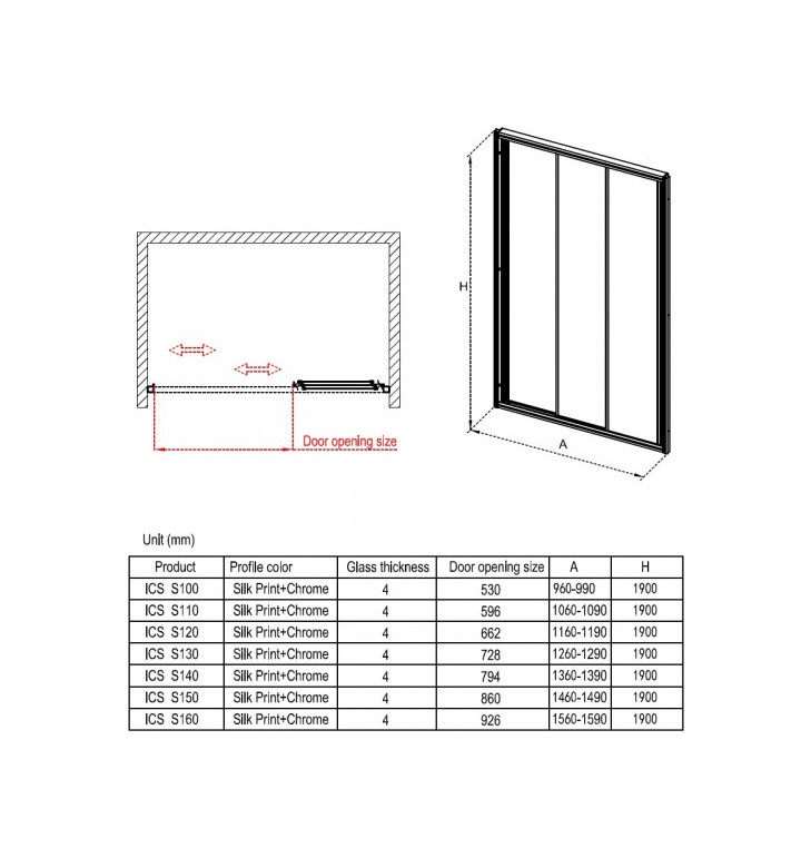 Параван с матирано стъкло S120 RAT GLASS
