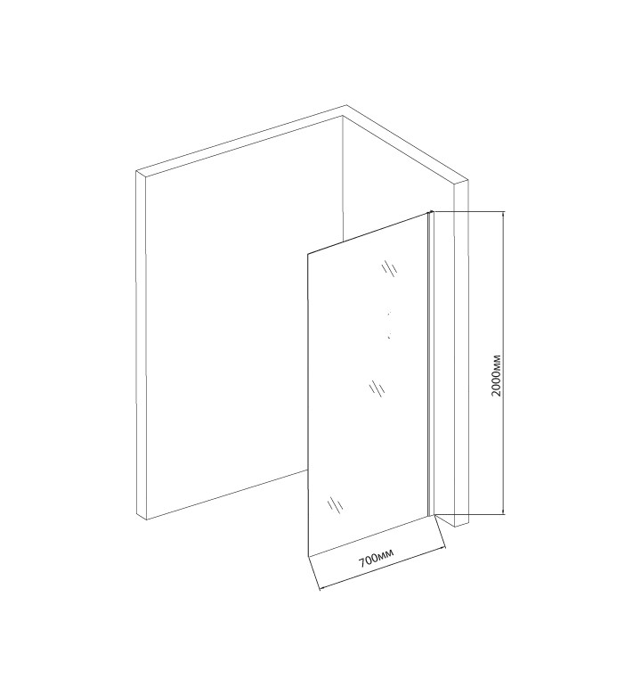 Параван SW-J02-1M / 700 x 2000 mm, матирано стъкло