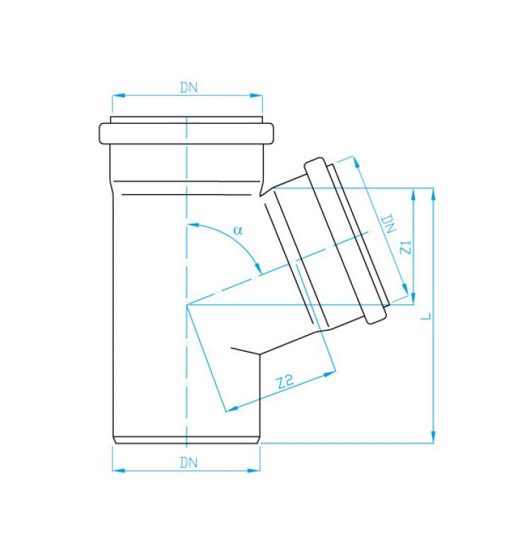 Разклонител канализационен PP ф 32/32 mm - 87°30'