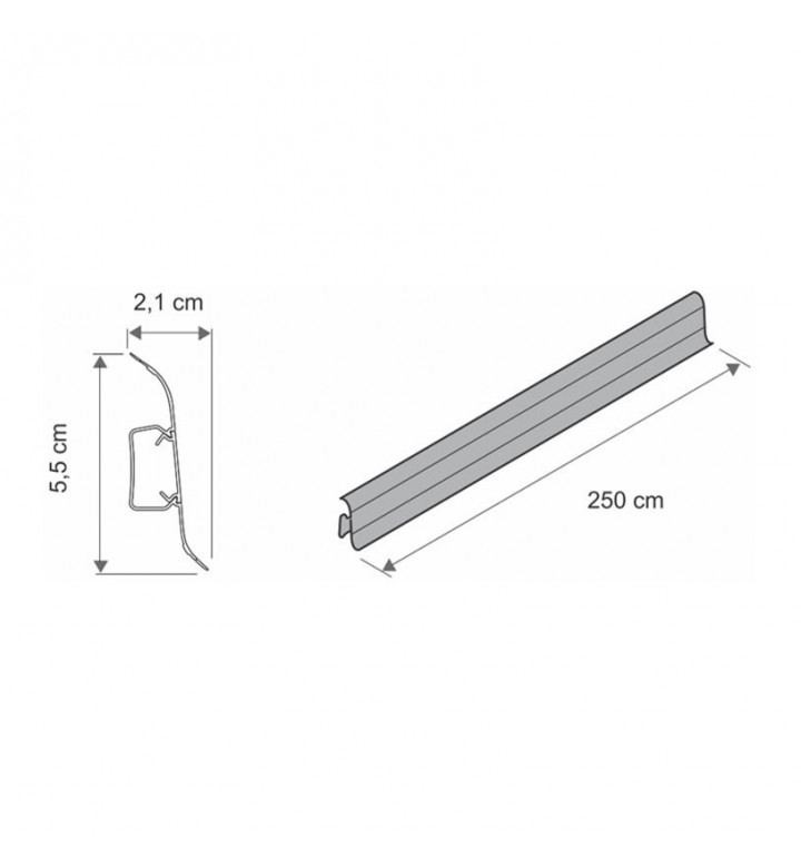 Подов перваз с кабелен канал PVC FLEX Акация 552